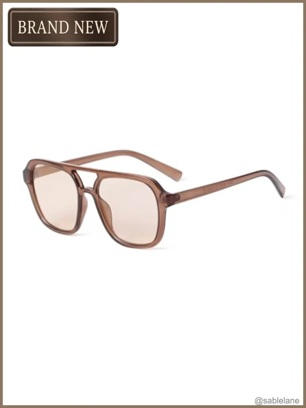 Retro Aviator Sunglasses for Women Men 70s Oversized Pilot Shades Plastic Frame